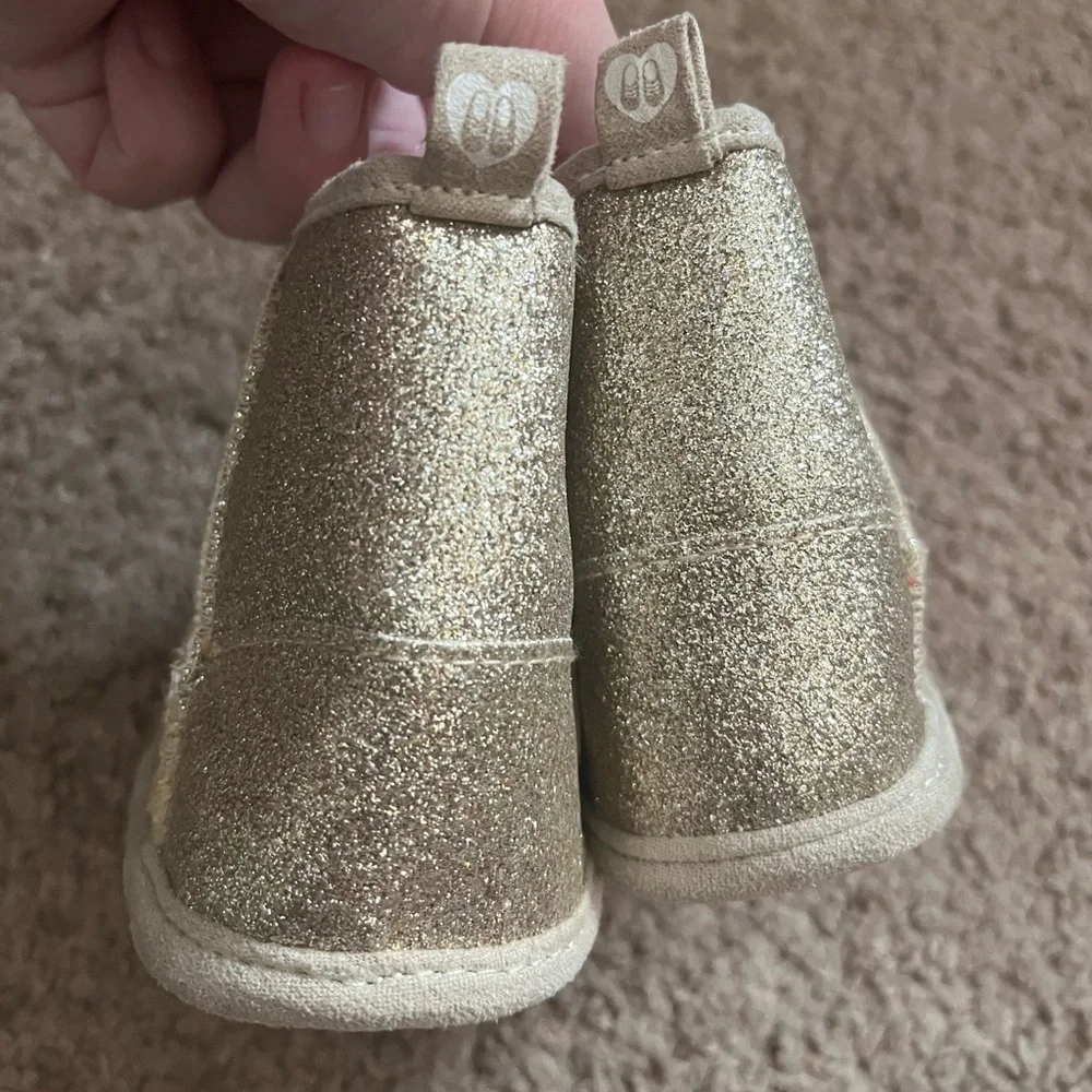 Stepping Stone Gold Baby Booties